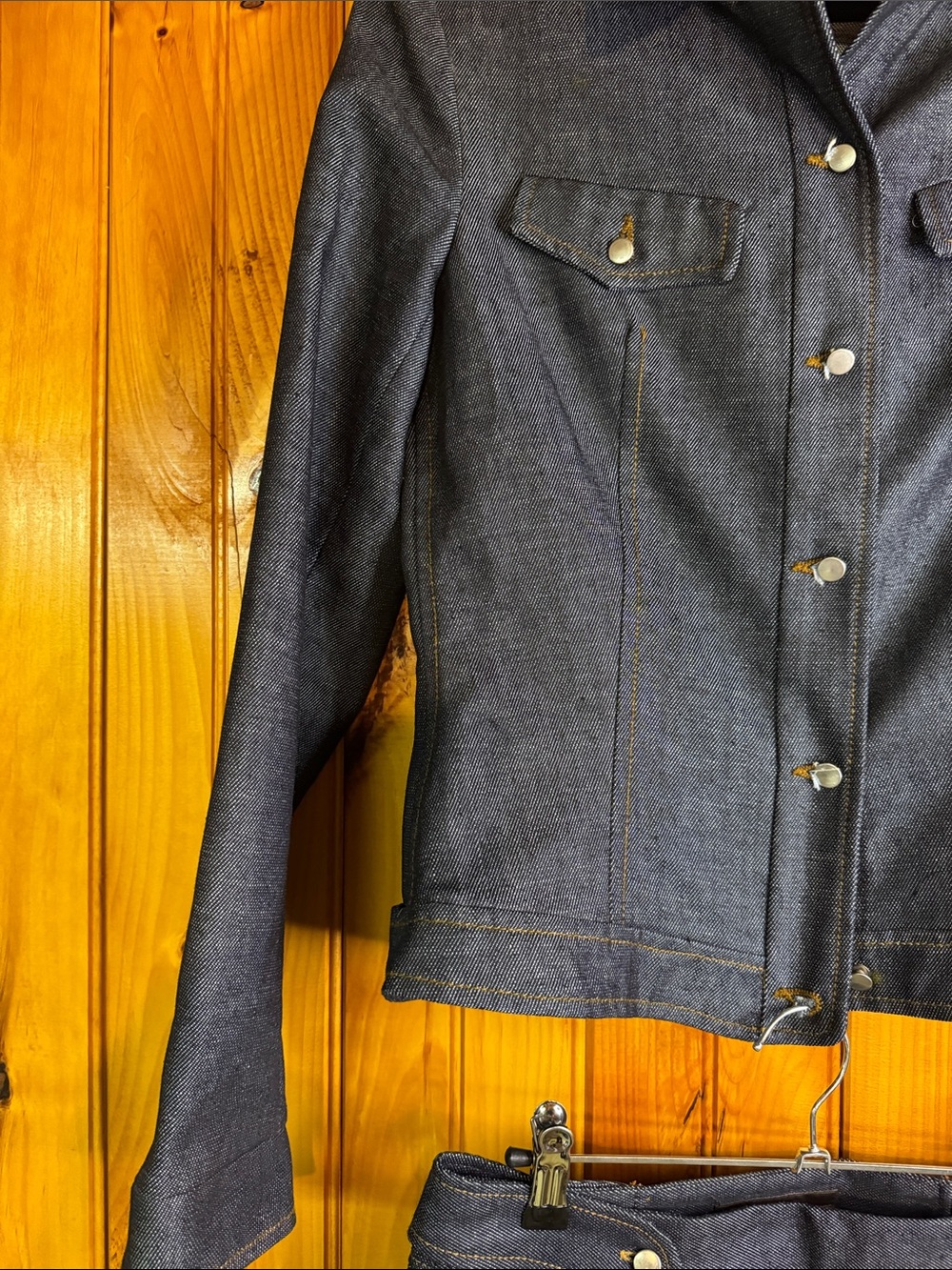 Zara Dark Denim Jacket and Skirt Set - Blue - Picture 4 of 13